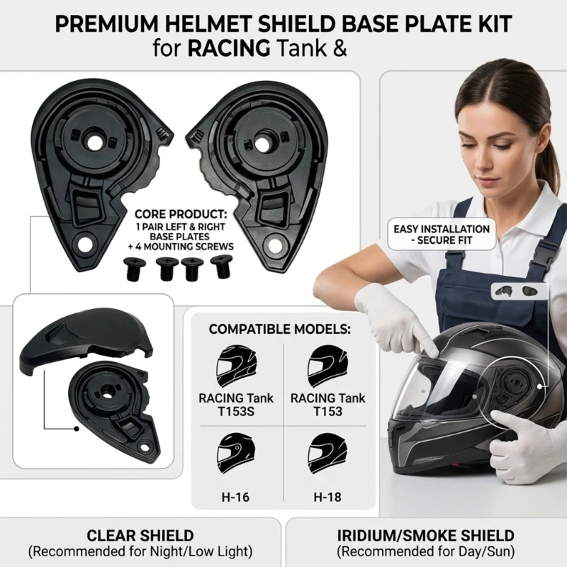 

D5BE Motorcycle Helmets Visors Base Visors Mounting for T153 T153S Durability