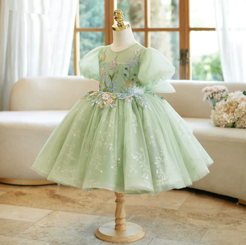 Neue Kinder-Hochzeitskleidung, Gastgeberin-Kleid für Klavierauftritte, Geburtstagsfeier-Mädchenkleider A5072, Großhandel für Mädchen-Abendkleider – Detail 4