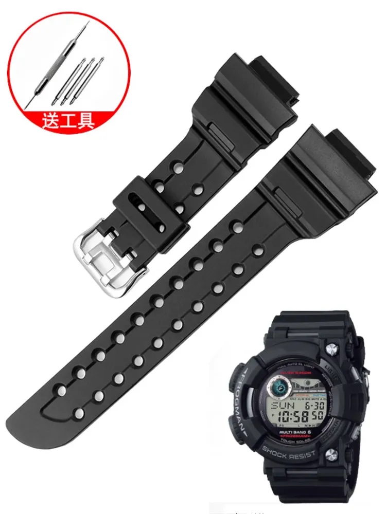 Waterproof Silicone Watch Strap Is Suitable for Casio Frogman 5th/6th Generation GWF-A1000/D1000 Watch