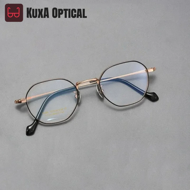 

Retro Stylish Eyewear Frames Titanium Women Men Octagon Eyeglasses Optical Gafas for High Degree Precription Lenses