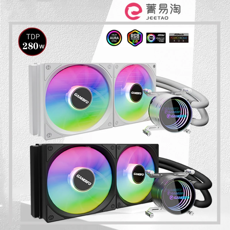 KP-240 CPU 240mm Water Cooling Computer Cooler AIO RGB ARGB Liquid Fan Ventilador Radiator For LGA115X 1200 1700 2011 AM4 AM5