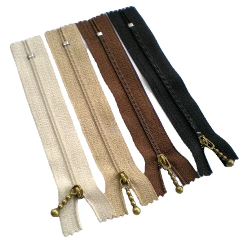 50 Stks/partij 3 #12 15 20 25Cm Spoel Nylon Rits Voor Het Naaien Van Decoratieve Waterdruppel Schuif Pull Close End Craft Diy Bag Accessoire