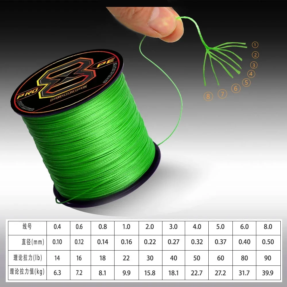 PROXPE 8 Strands Braided Fishing Line 18-90LB Japan Multifilament PE Carp Fly Wire Pecsa 100M 300M 500M 1000M Fish Accessories