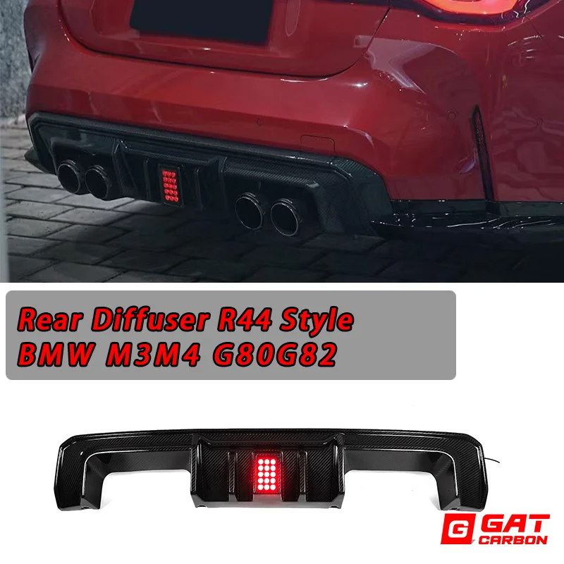 Dry Carbon Fiber Rear Diffuser R44 Style For G80 M3 G82 M4 Rear Bumper Lip Under Spoiler Splitter Body Kitcustom Car Accessories