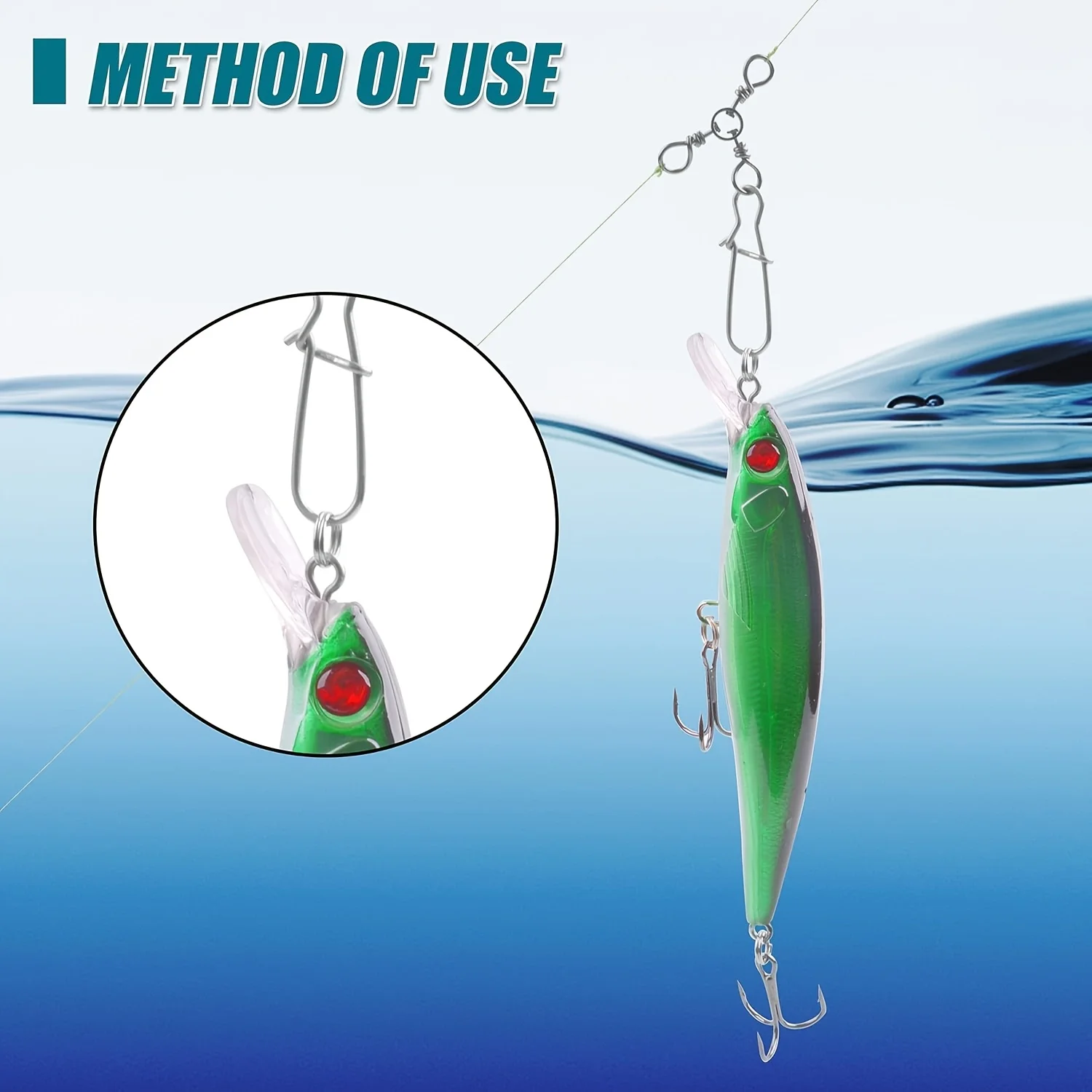 3 Way Snap Swivels Fishing Tackle, T-Turn Swivels Snaps Saltwater Connectors for Trolling Catfish Rig Surf Rig view 5