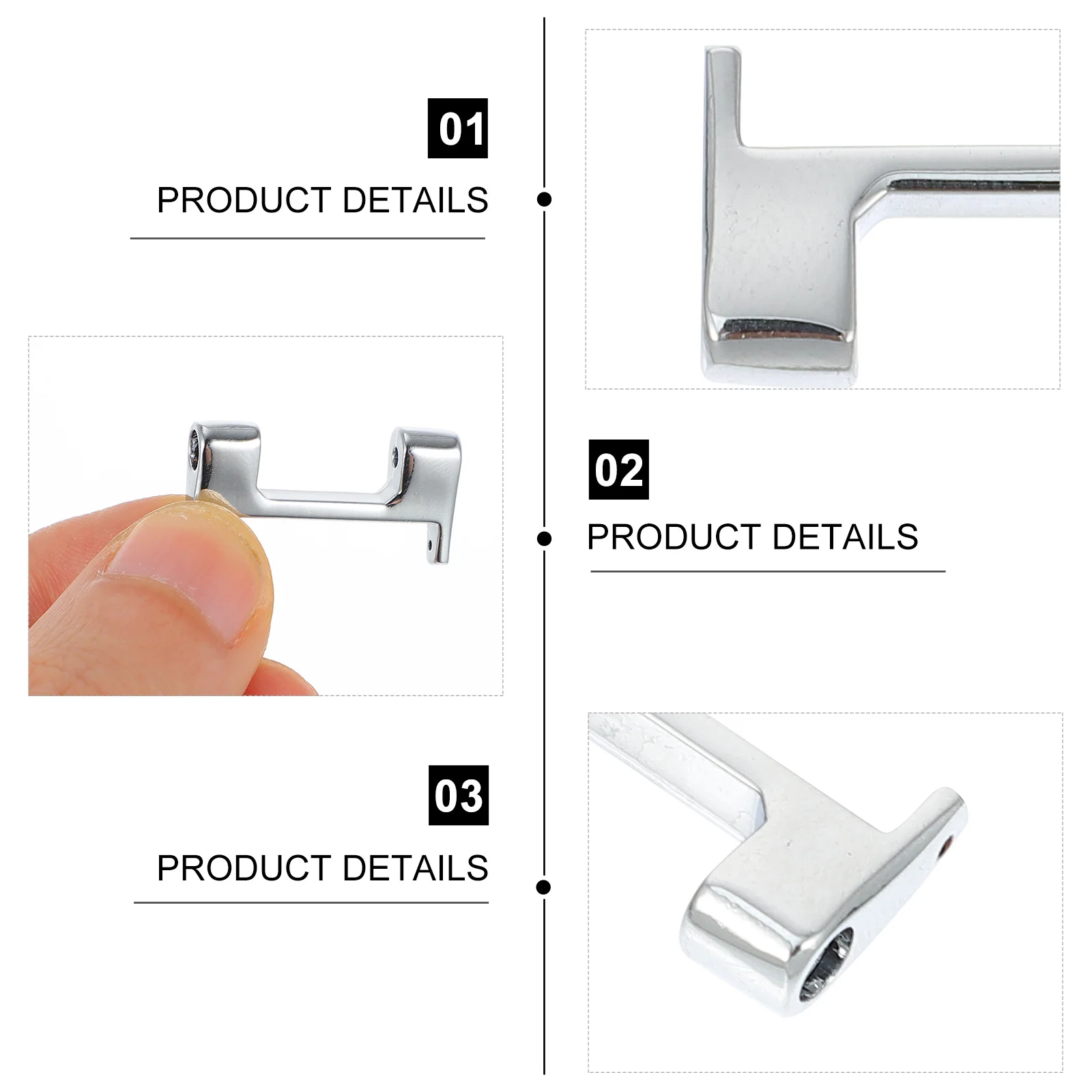 

2Pcs Watchband Connecting Accessory Zinc Alloy Durable Simple Structure Easy Install Metal Watch Strap Connector Adapter