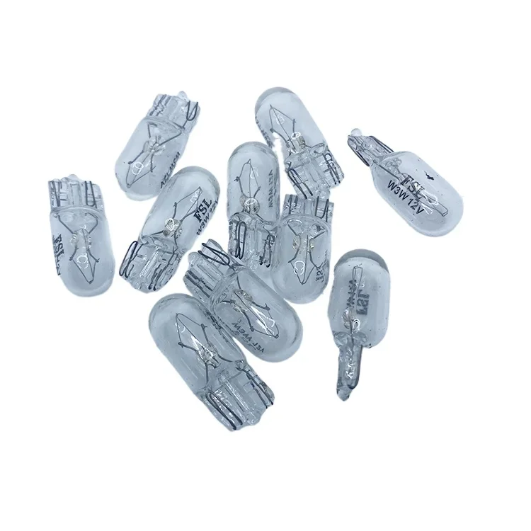 10pcs for Motorcycle Single Contact Fog Bulb T10 Small Instrument Bulb Wide Bulb Socket 12V 3W Fog Light image 4