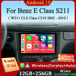 For Mercedes Benz E Class S211 W211 CLS Class C219 2002 - 2010 Android 15 Carplay Car Radio Multimedia Video Player Navigation