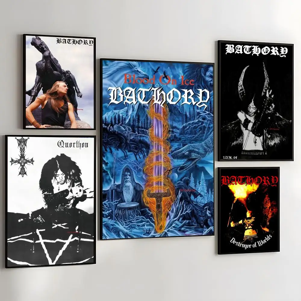 B-Bathory Quorthon Painting Calligraphy Self Adhesive Wall Art Waterproof Print For Bedroom Living Room Hallway Home Decor