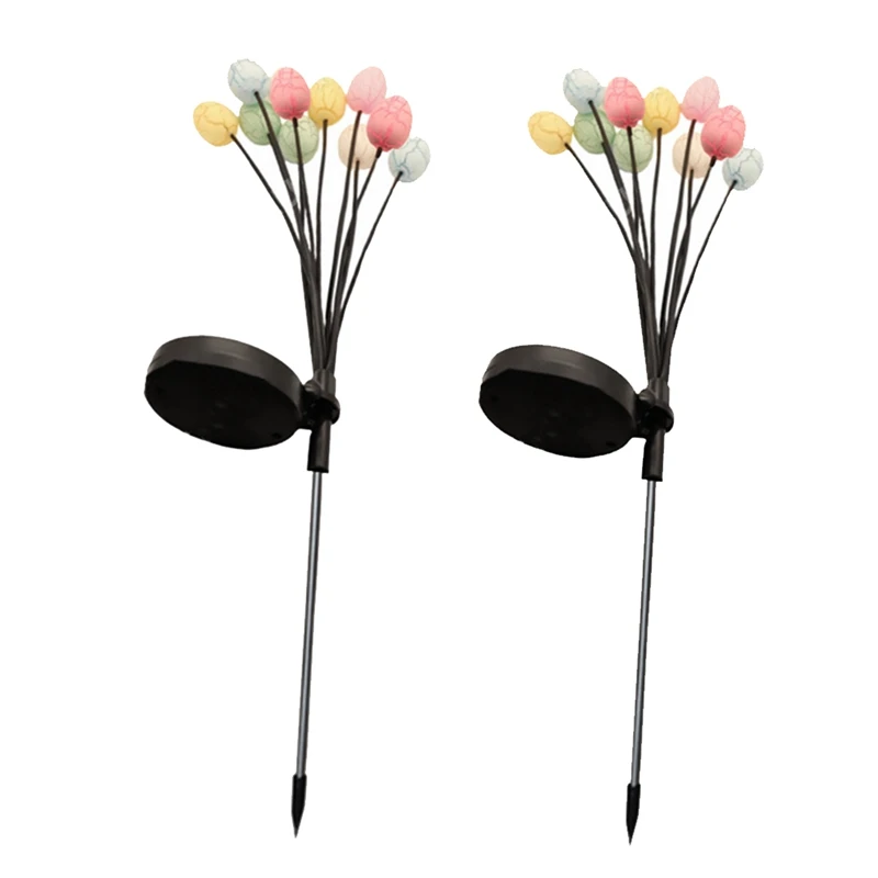 2 упаковки 10 светодиодных пасхальных яиц для пасхальных украшений, пасхальный декор, садовые фонари, декоративные солнечные фонари, прочные светильники для яиц динозавров