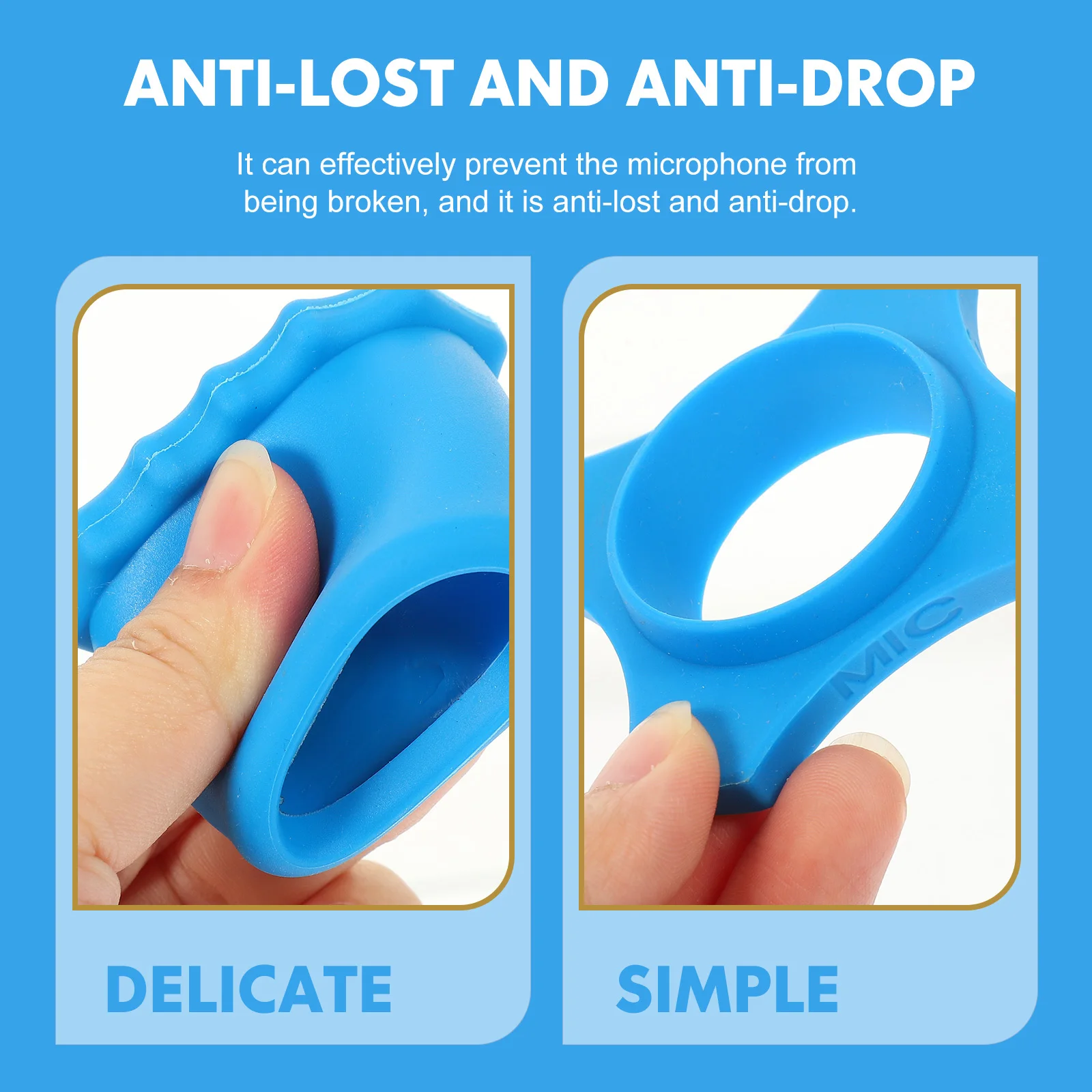 

10Sets Wireless Microphone Anti-Fall Protective Rings Safe Light Practical Design for Interviews Performances Conferences