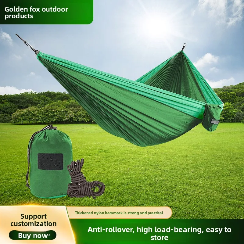 Single or Double Outdoor Ultra-Light Nylon Hammock 210T Parachute Fabric with Glitter Portable and Wholesale Supply