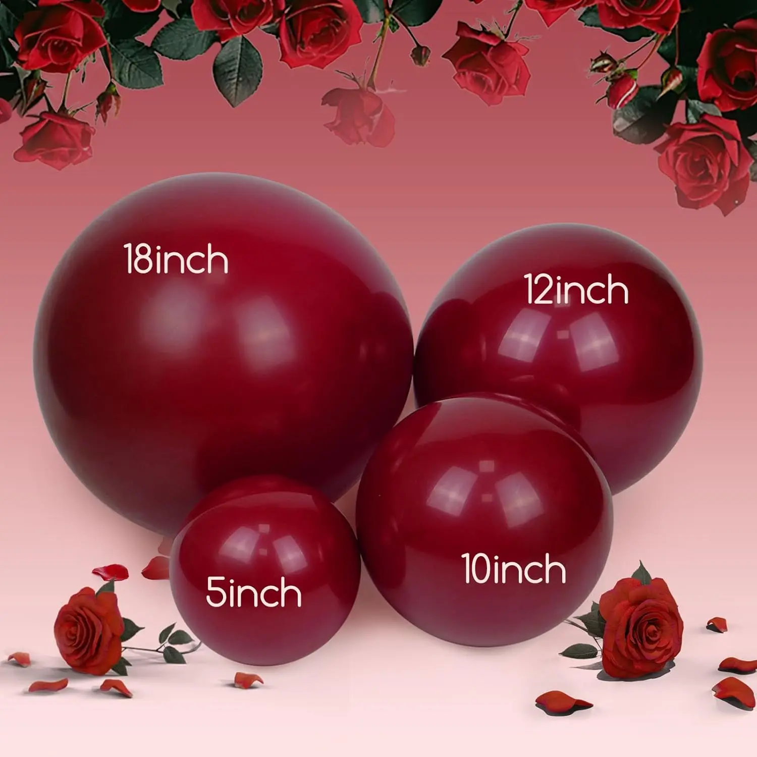 100pcs Dark Burgundy Balloon Garland 18'' 12'' 10'' 5'' Different Size Wine Red Latex Balloon Birthday Wedding Baby Shower Anni - view 4