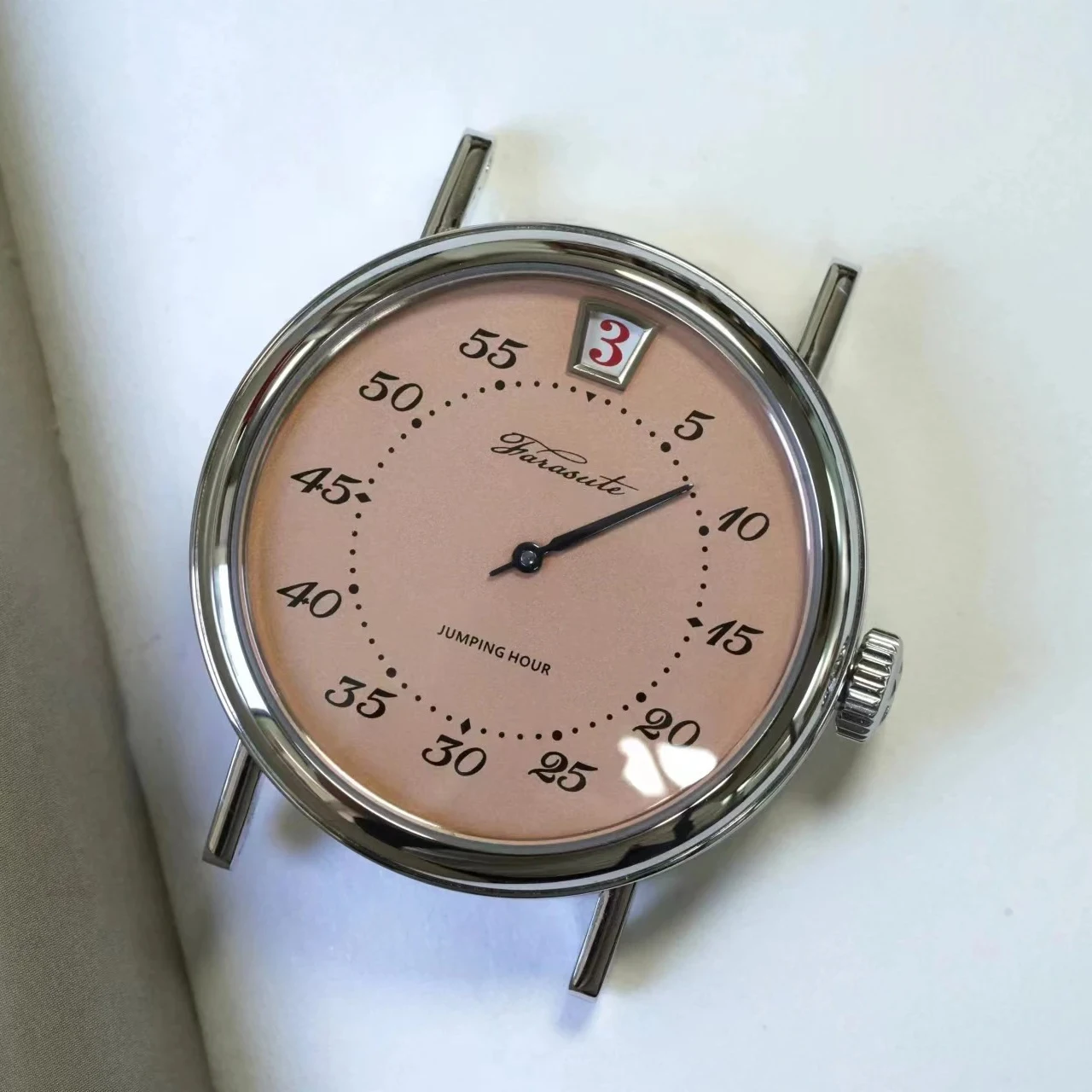 

FARASUTE мужские автоматические часы 38 мм Jumping Hour механические наручные часы с сапфировым стеклом 3ATM водонепроницаемый кожаный ремешок