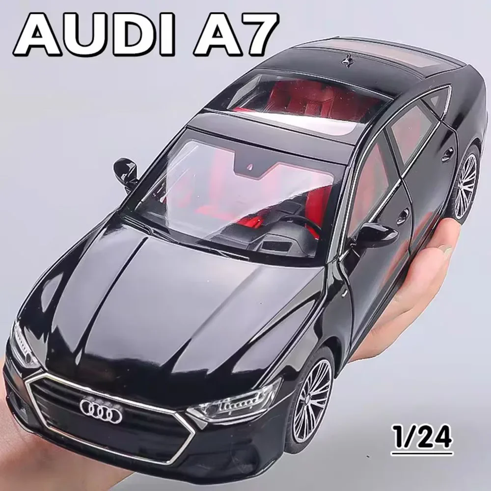 

1:24 сплав AUDI A7, литые под давлением игрушечные машинки, миниатюрная модель, 6 дверей, открытые колеса автомобиля, модели транспортных средств для детей, подарки на день рождения