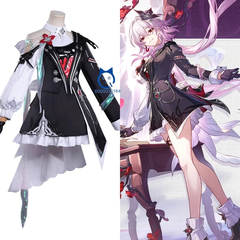 

ABC123Game Honkai: Star Rail March 7th Cosplay Costume Anime Evernight Role Playing Black Uniform Dress Outfit for Womenx,3;b'2.
