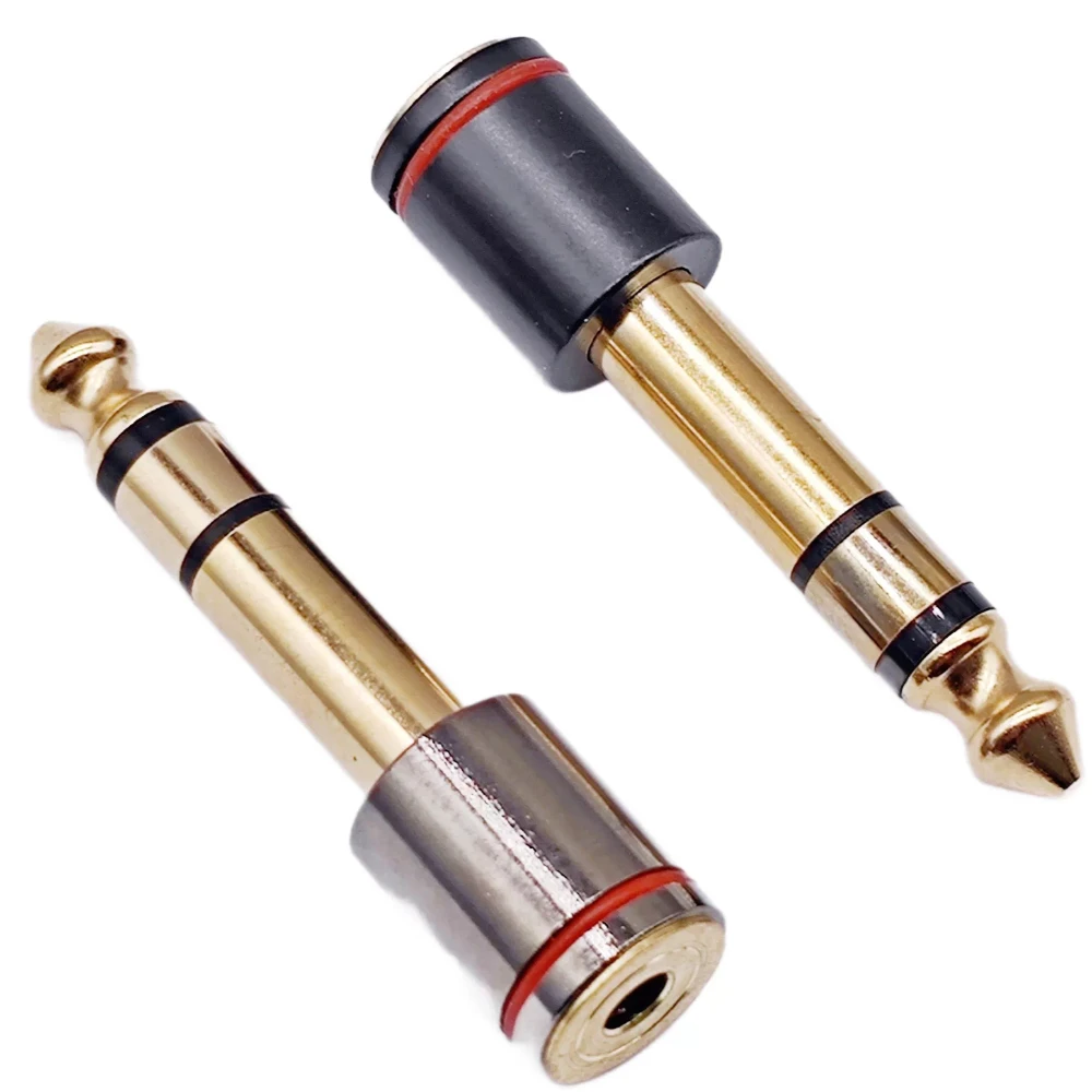 4PCS 6.3 To 3.5 Male To Female Audio Adapter Stereo Plug Switch Audio Adapter Connector Common for Headphone Computer