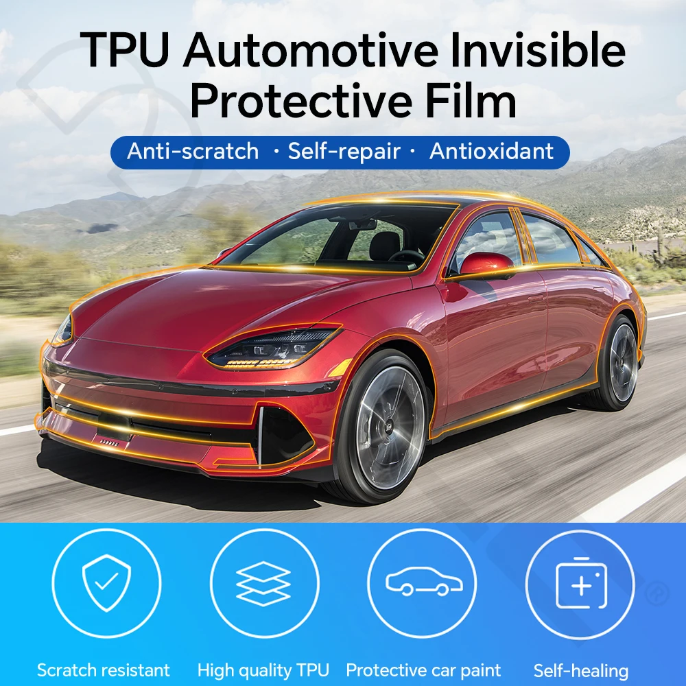 For Hyundai IONIQ 6 2023-2025 Precut Paint Protection Film 9Mil Clear TPU PPF Invisible Scratch-Resistant UV Car Wrap Film