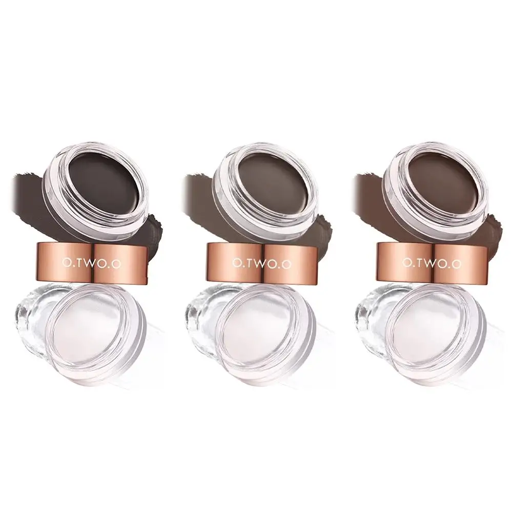2-in-1 Eyebrow Pomade Brow Gel Wax Waterproof Long Lasting Creamy Texture Eye Brow Tint Enhancer Cosmetic Makeup
