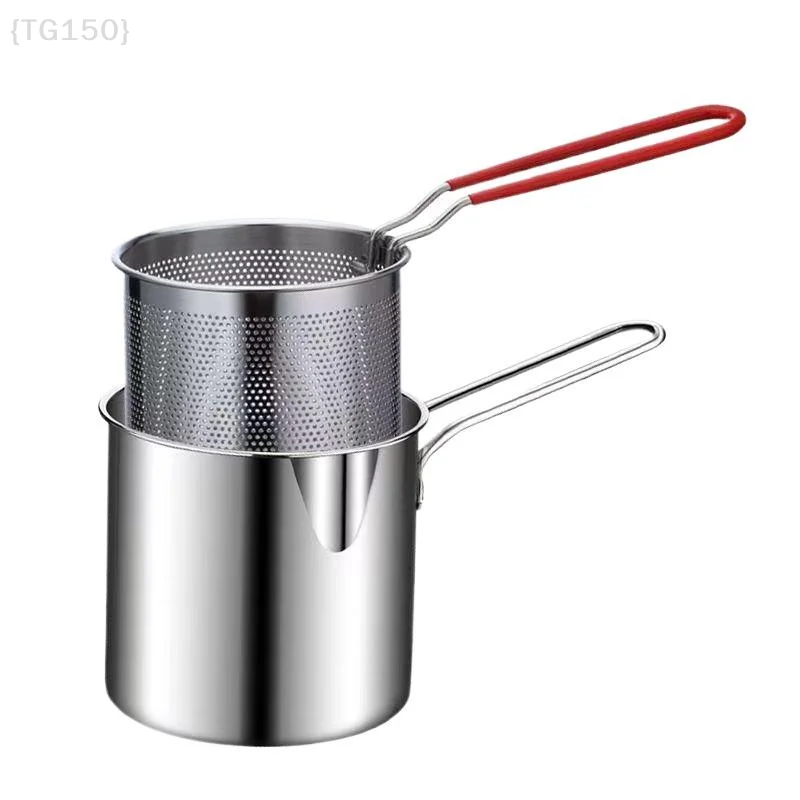 〔T〕Deep Frying Pot Kitchen Fryer With Strainer Stainless Steel Tempura Fryer Pan Fry Pot Chicken Fried Chicken Cooking Tools【WT】