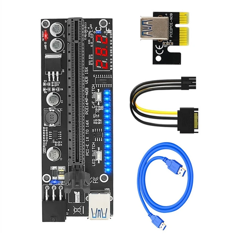 10PCS VER15X PCIE X1 To X16 PCI-E Riser Card VER 15X PCI Express 16X Riser RGB For Graphics Card BTC ETH Mining Miner