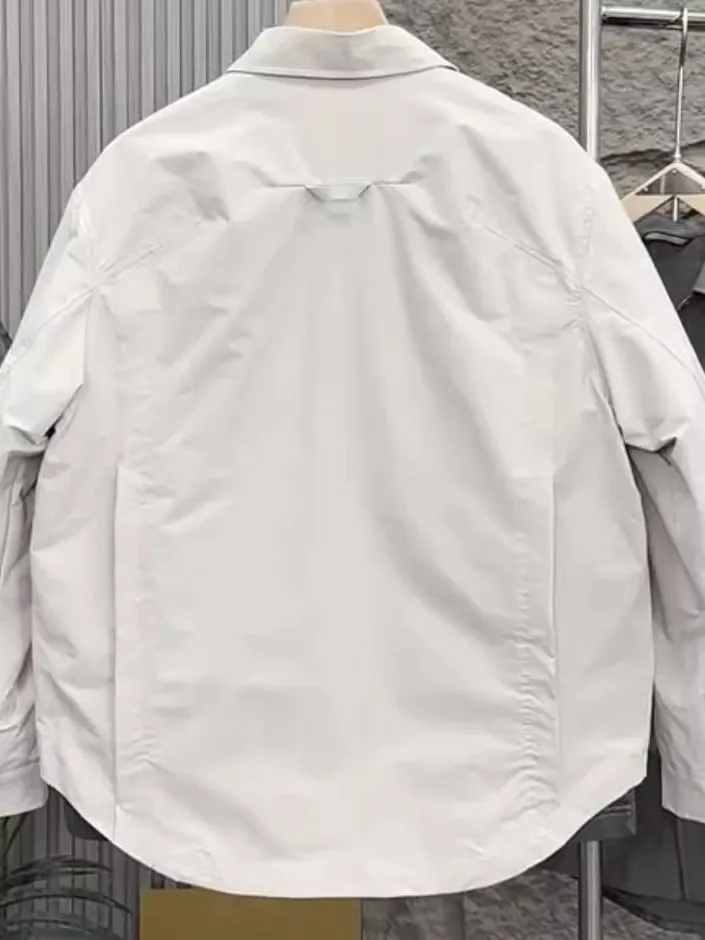 

Trendy Workwear Jaet for Men with Big kets Loose Fit Windproof Faionable Casual Outerwear Spring Autumn New Sle