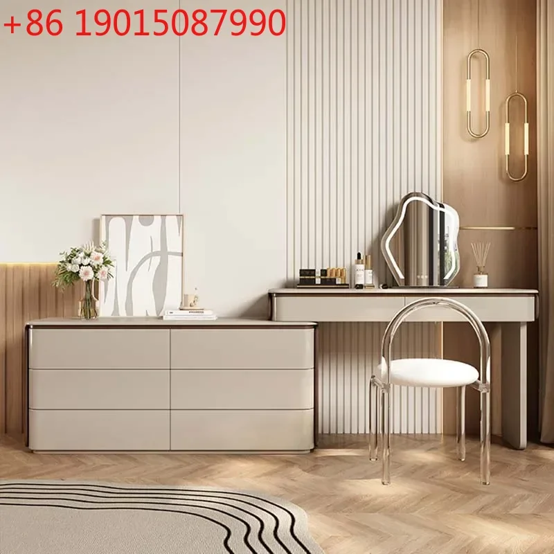

Роскошный деревянный комод-органайзер в скандинавском стиле для спальни, туалетный столик с ящиками для хранения, мебель для женской комнаты, туалетный столик для макияжа