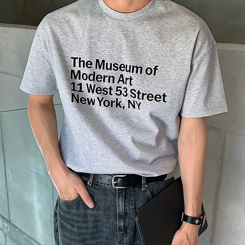 Men's T Streetwear Shirt Letter Print Oversized Fit Short Sleeve Casual Daily Premium Summer Pullover Top 0CWY