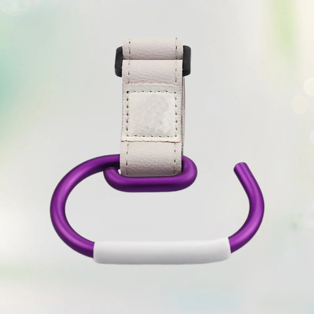 

Крючок для детской коляски, сверхмощный крючок для коляски, аксессуары, вешалка с зажимом, сумка для подгузников, кошелек-органайзер, белый ремень, фиолетовый