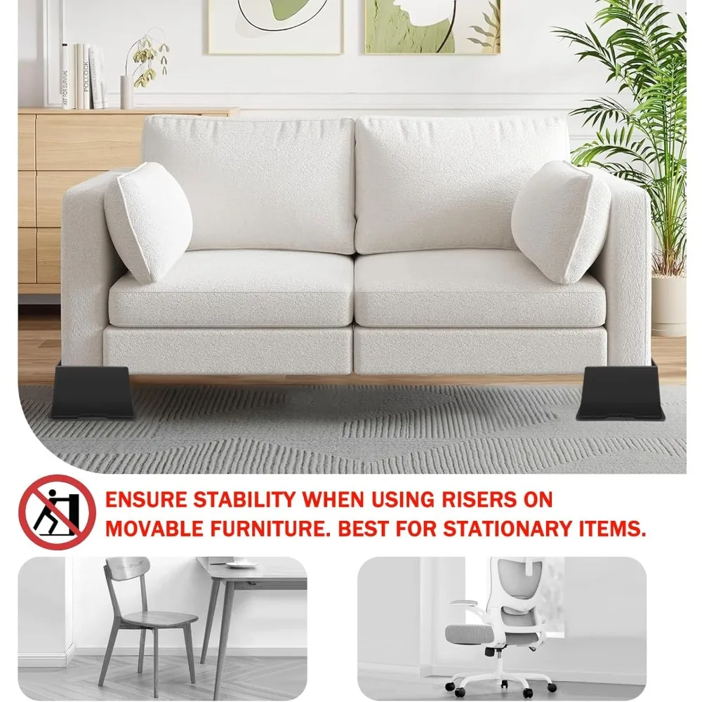 Bed Risers 6 Inch Heavy Duty,Oversized Couch Risers, Extra Wide Furniture Risers for Sofa Table Desk Headboard Chair Lifting,Rec