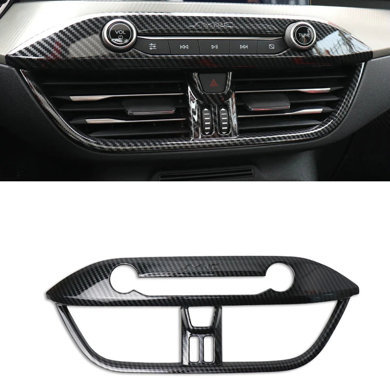 Carbon Fiber Style Central Control Air Conditioning Panel Cover Trim Car Accessories For Ford Focus 2021 2022 2019 2020 MK4