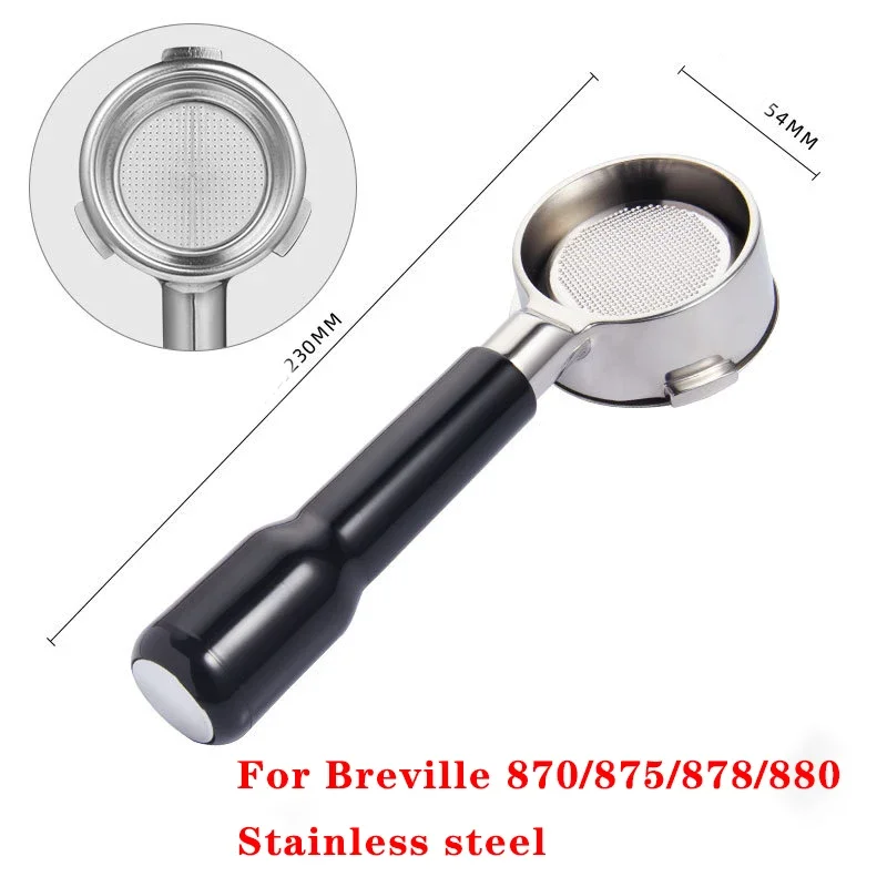54MM 3 oren Bodemloze Filterhouder Geschikt voor Breville Sage/870/875/878/880 Rvs koffie Gemodificeerde Handvat Filter Tool