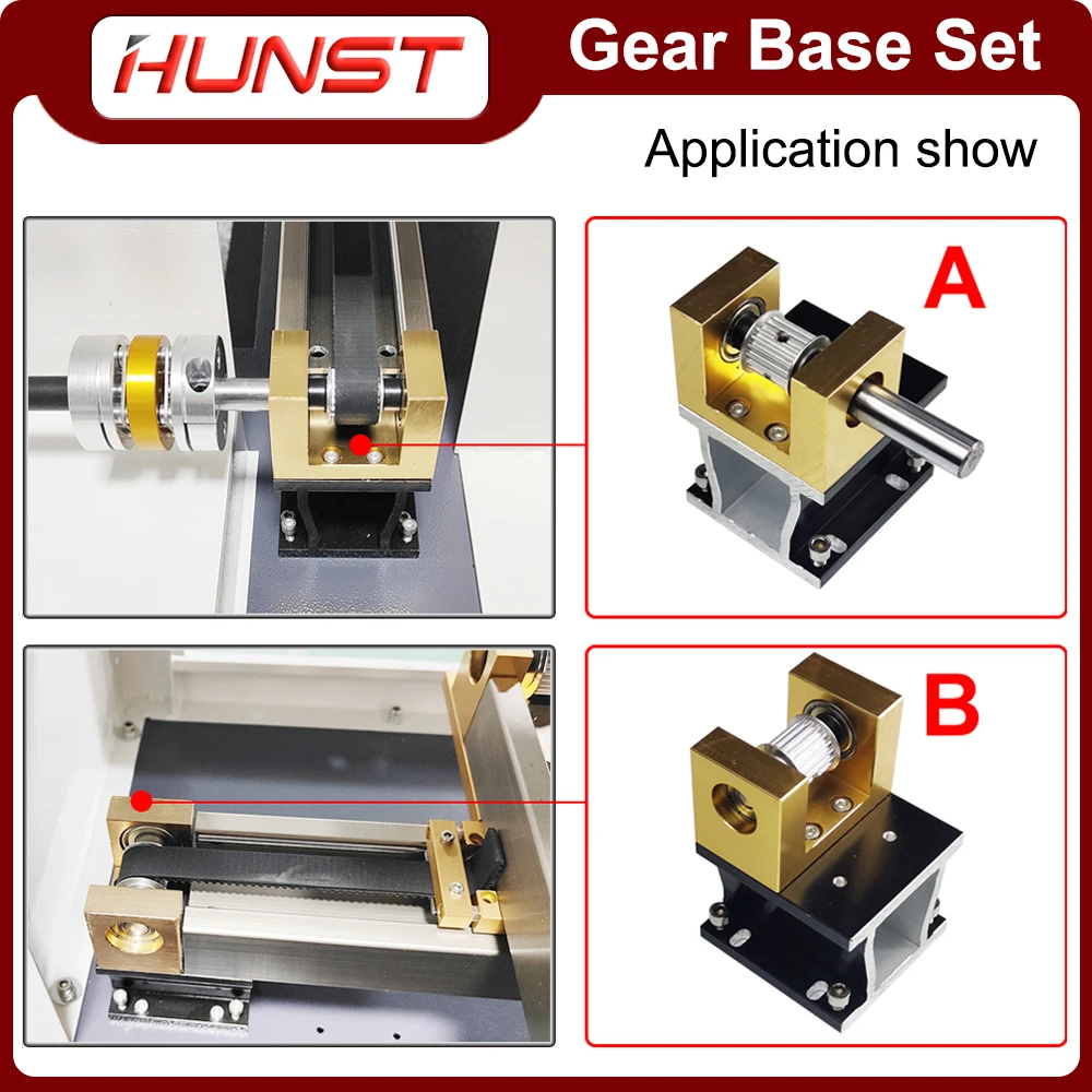 HUNST-piezas de máquina, juego de Base de engranaje para máquina de grabado y corte láser Co2