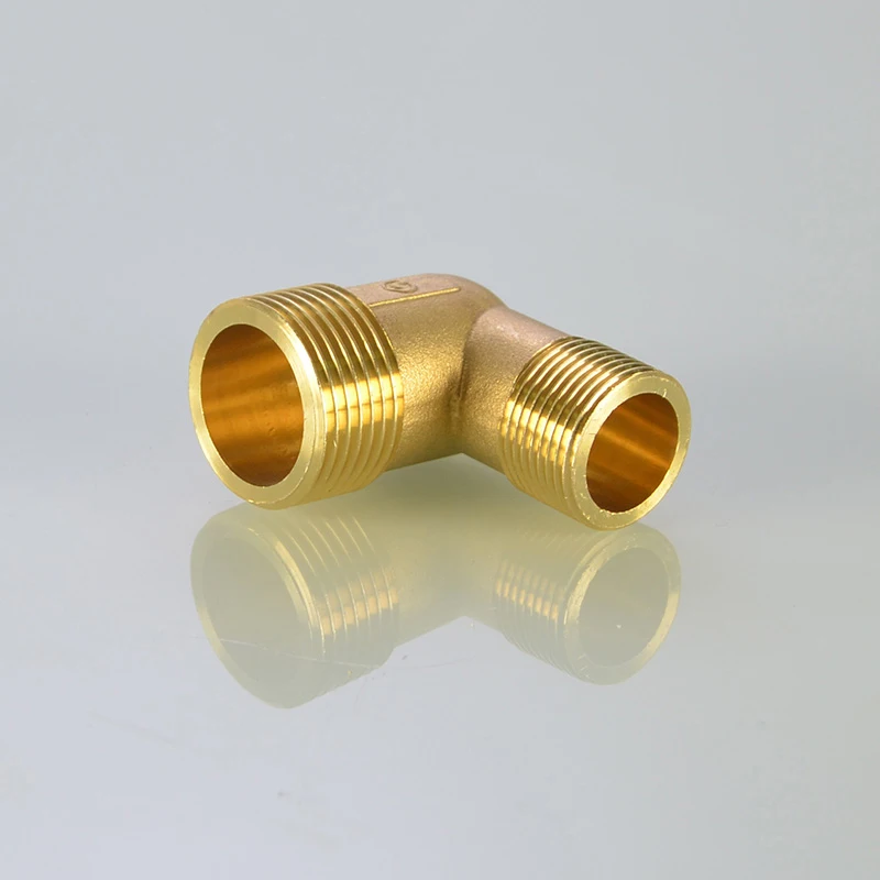 Kuningan 1 "Hingga 1/2" Benang Laki-laki 90 Derajat Siku Konektor Adaptor Tembaga Kopling Pipa Pas Jointor DN25 untuk DN15 Mengurangi Siku