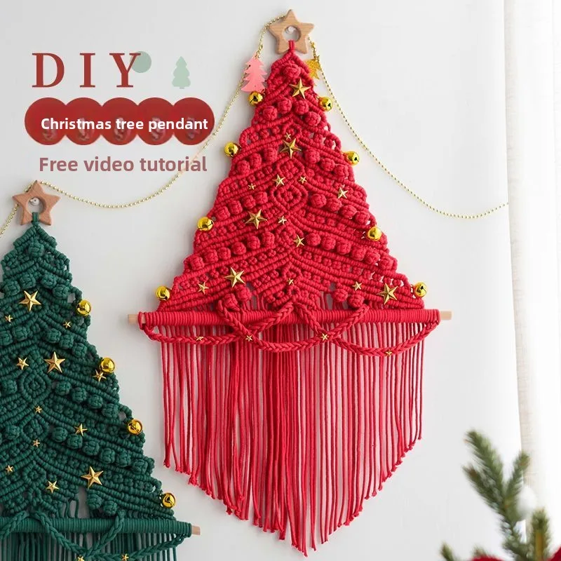 

Макраме Рождественская елка настенный гобелен тканый ручной работы бохо украшения богемный декор для гостиной детский подарок