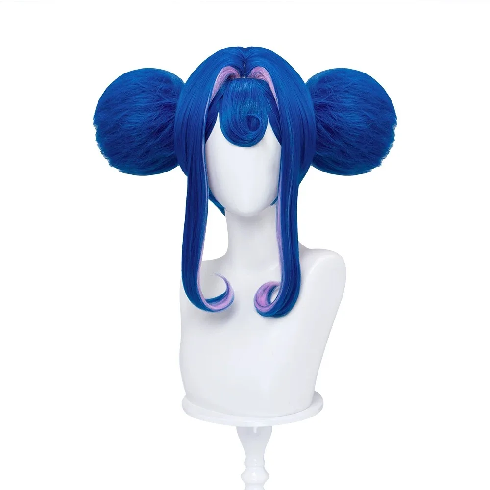 Anime Ridders Van Guinevere Cosplay Pruik Vrouwen Lolita Blauw Dubbele Broodjes Haar Hittebestendige Synthetische Pruik Halloween Prop