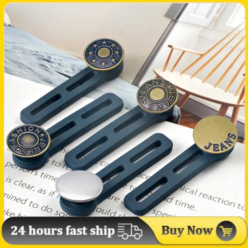 Magic Metal Button Extender For Pants Jeans Free Sewing Adjustable Size Retractable Waist Extenders Button Universal Buckle