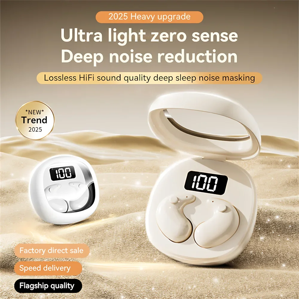 

Wireless Bluetooth Headsets Sleep MiNi Invisible In-ear Earphone Noise Reduction Waterproof Game Stereo Sound Headphone Earbuds