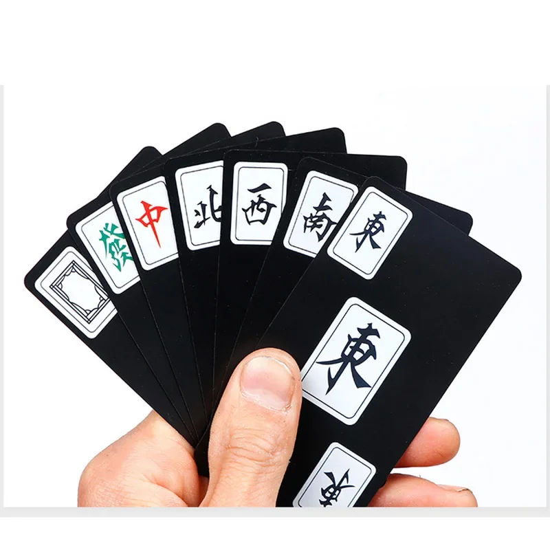 148 PCS PVC Frosted Plastic Cards Mahjong Cards Board Game Waterproof Travel Mahjong Dice/Bag