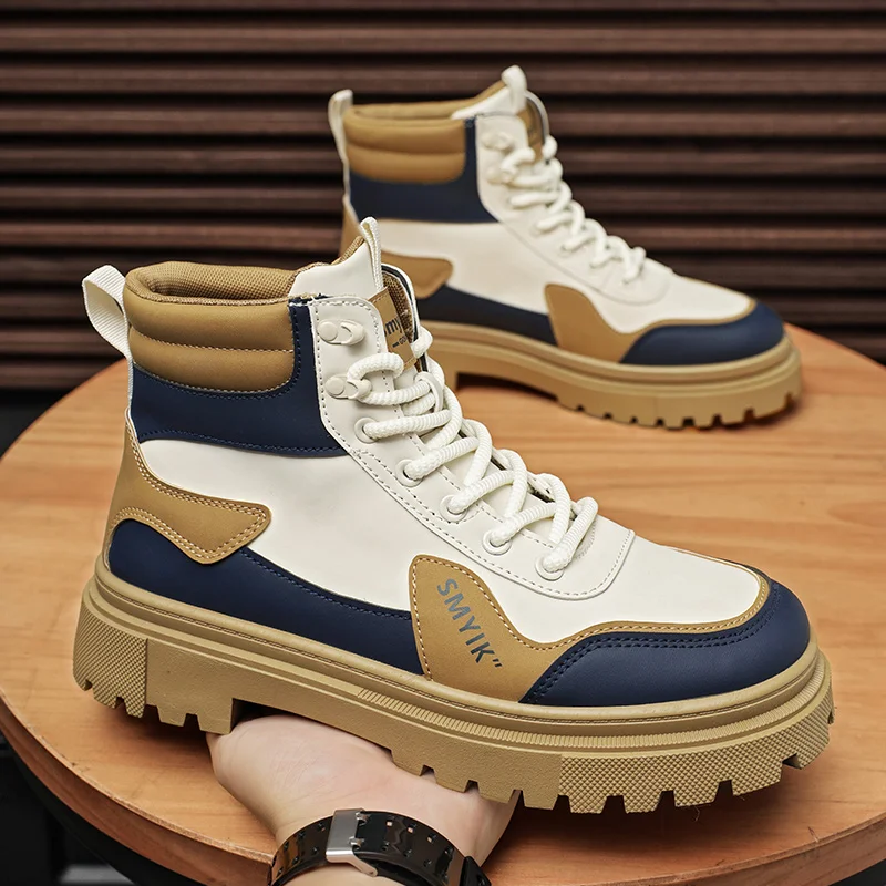 

Men's boots autumn and winter high-top casual boots thick-sole anti-slip fashion youth comfort outdoor boots British work boots