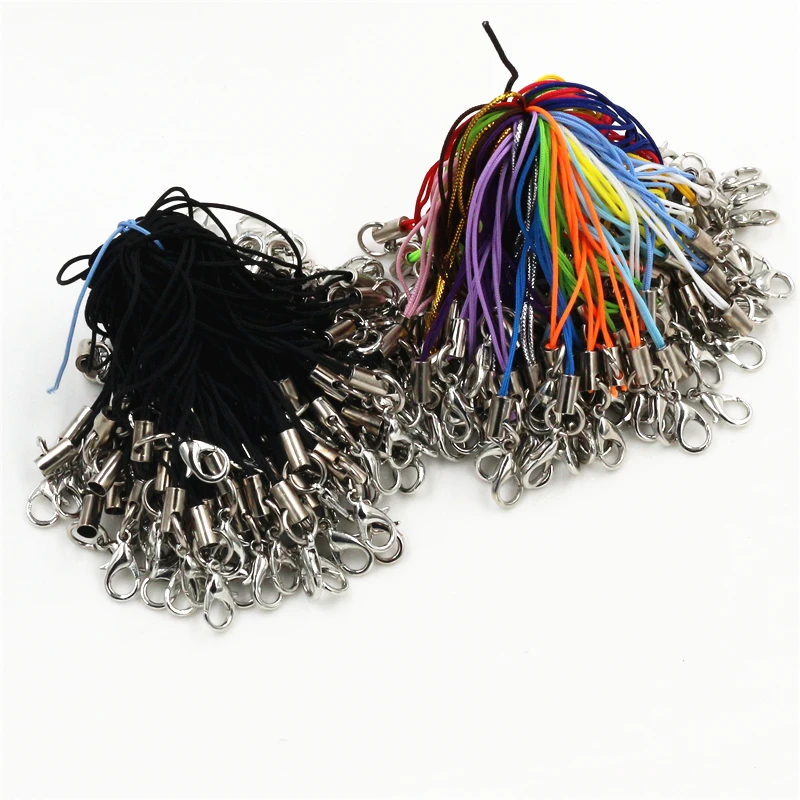 100pcs Lanyard Lariat Strap Cords Lobster Clasp Rope Keychains Hooks Mobile Set Charms Keyring Bag Accessories Key Ring image 3