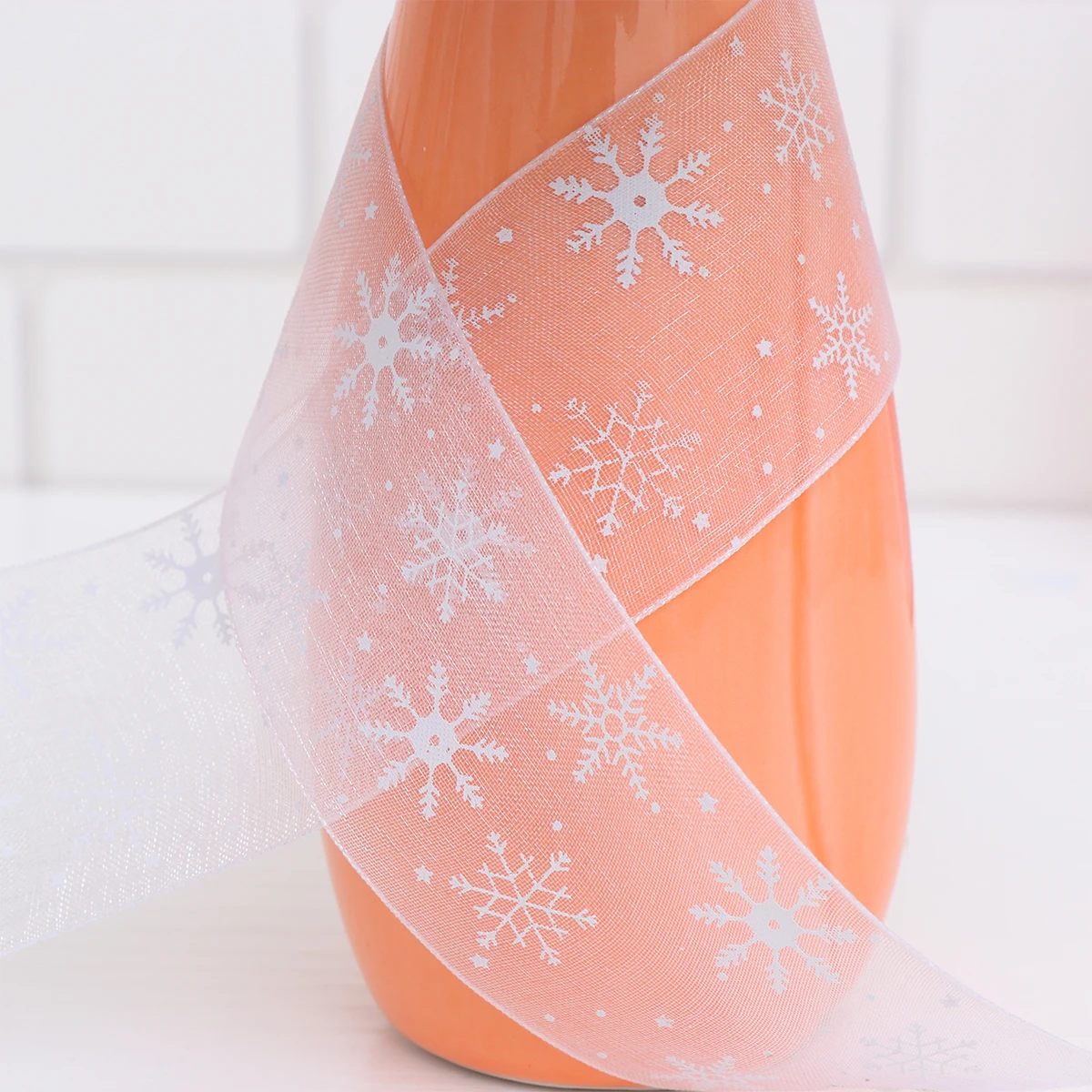 

Christmas Snow 23M Tape Gift Wrapping Sheer Party Decoration Craft Ribbon Roll Ribbon Wedding Cake Scrapbook DIY