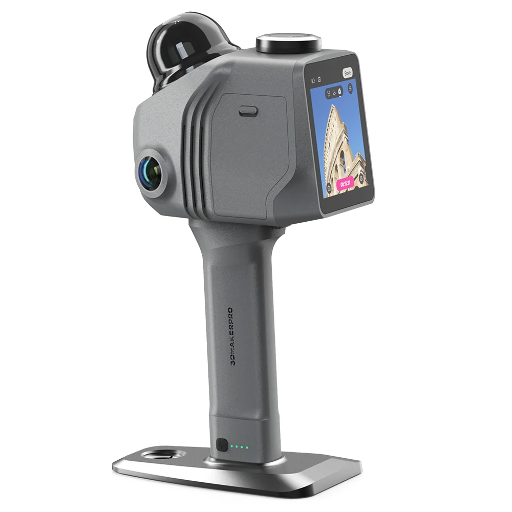 3DMakerpro Raven Max LiDAR Scanner, Dual 12MP Cameras, 100m Scan Range, Enhanced RGB Point Clouds, 150,000 Points/s, 360°×40° FOV, 4K True-Color Capture, 32GB Storage, 12000mAh Battery, Wi-Fi 5