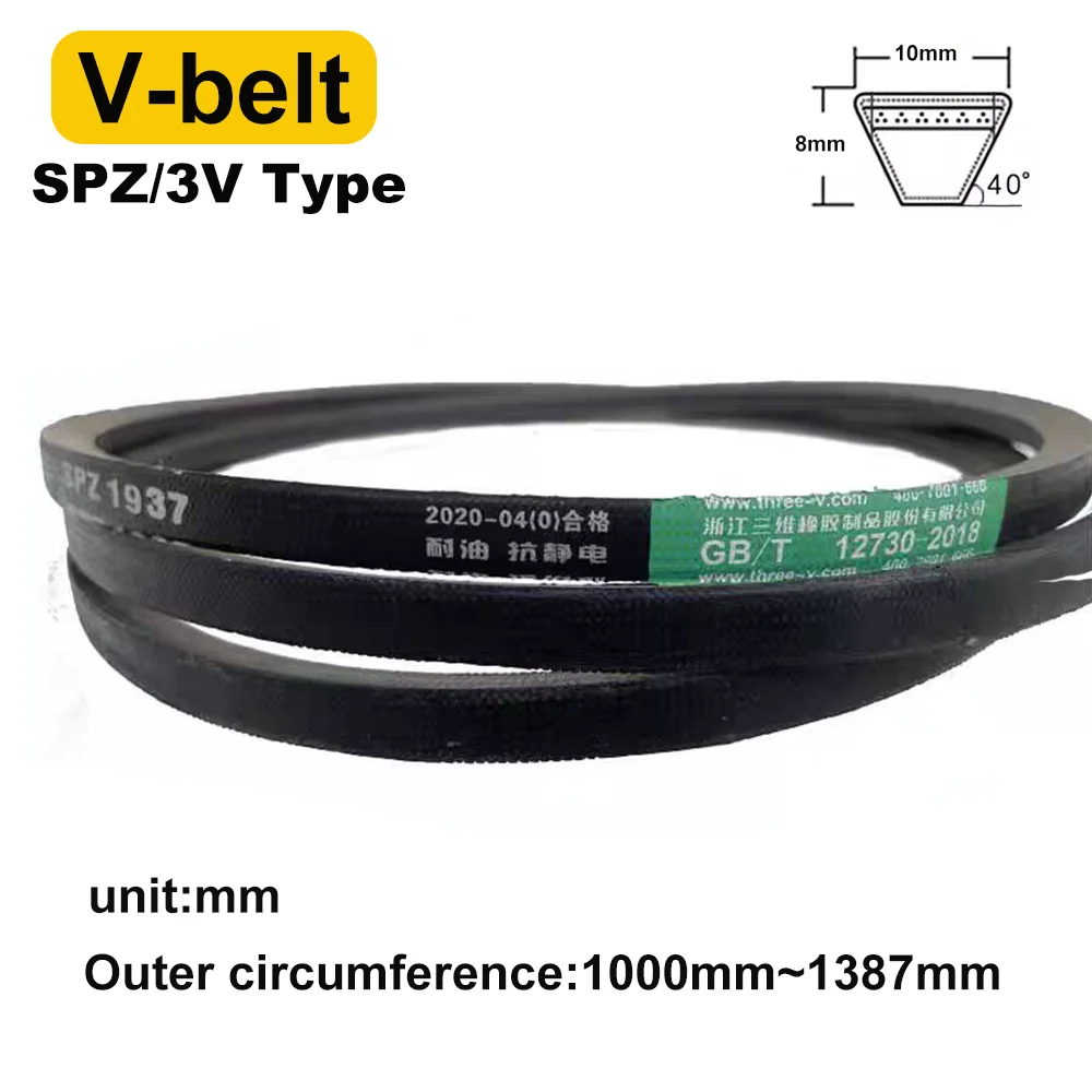 Type SPZ 3V Rubber V Belt Narrow Transport Strap Drive Conveyor Belts Outer circumference: 1000mm-1387mm