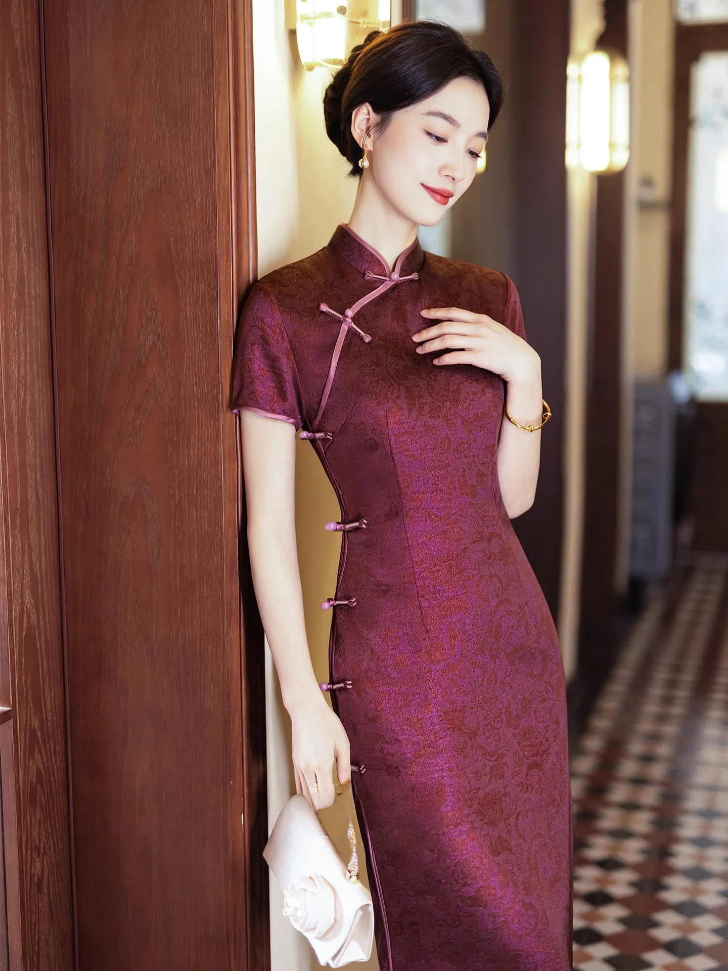 

Ele Long Mommy Vintage Purple Revamped Version High Quali Suitable for Yearly Celebration Daily Wear