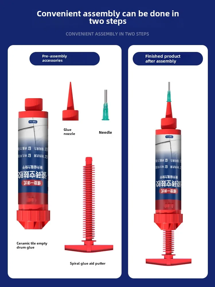 Adhesivo especial de tambor hueco de baldosas de secado rápido, fija un kit de inyección de piso, adhesivo fuerte para reparar la deformación de baldosas