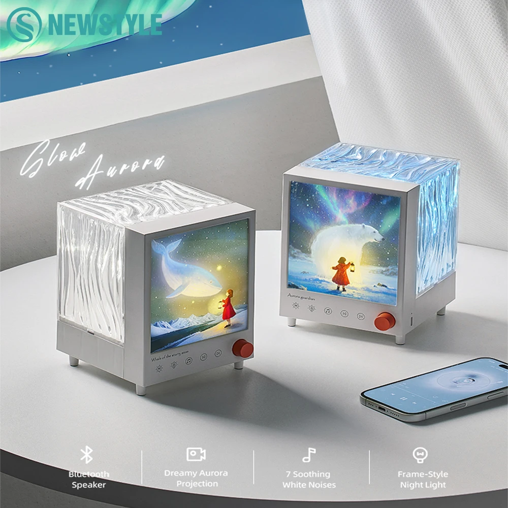 Luz noturna ambiente bluetooth com escurecimento contínuo, ruído branco, luzes noturnas para dormir ao lado da decoração de iluminação