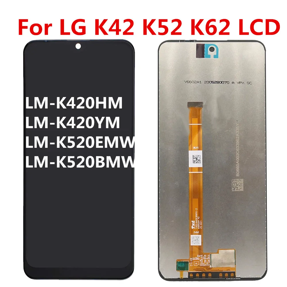 

6.6" Original LCD For LG K42 K52 K62 LCD Display Touch Screen Digitizer Assembly With Frame Replacement Parts