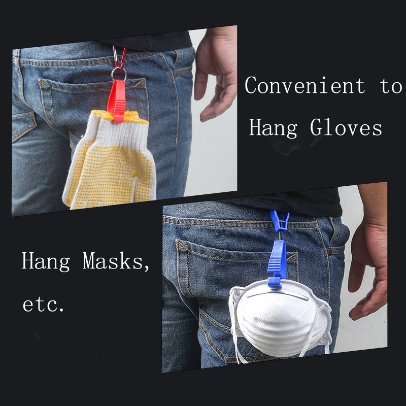 2PCS/lot Pom Metal Alloy Work Glove Clip Grabber Working Labour Gloves Hanger Clamp Safety Gloves Catcher Labor Work Tool