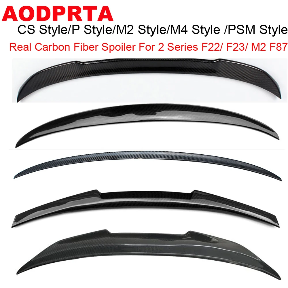 

Real Carbon Fiber Rear Trunk Spoiler Top Wing For BMW 2 Series F22 F23 M2 F87 220i 228i M235i 2014-2018 High Kick Style